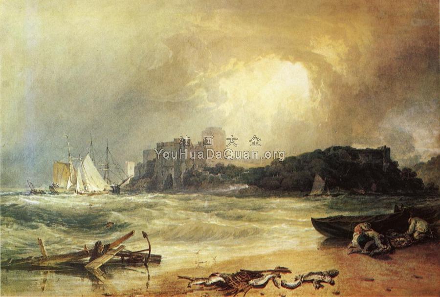 Pembroke Caselt, South Wales,Thunder Storm Approaching - 约瑟夫·玛罗德·威廉·透纳
